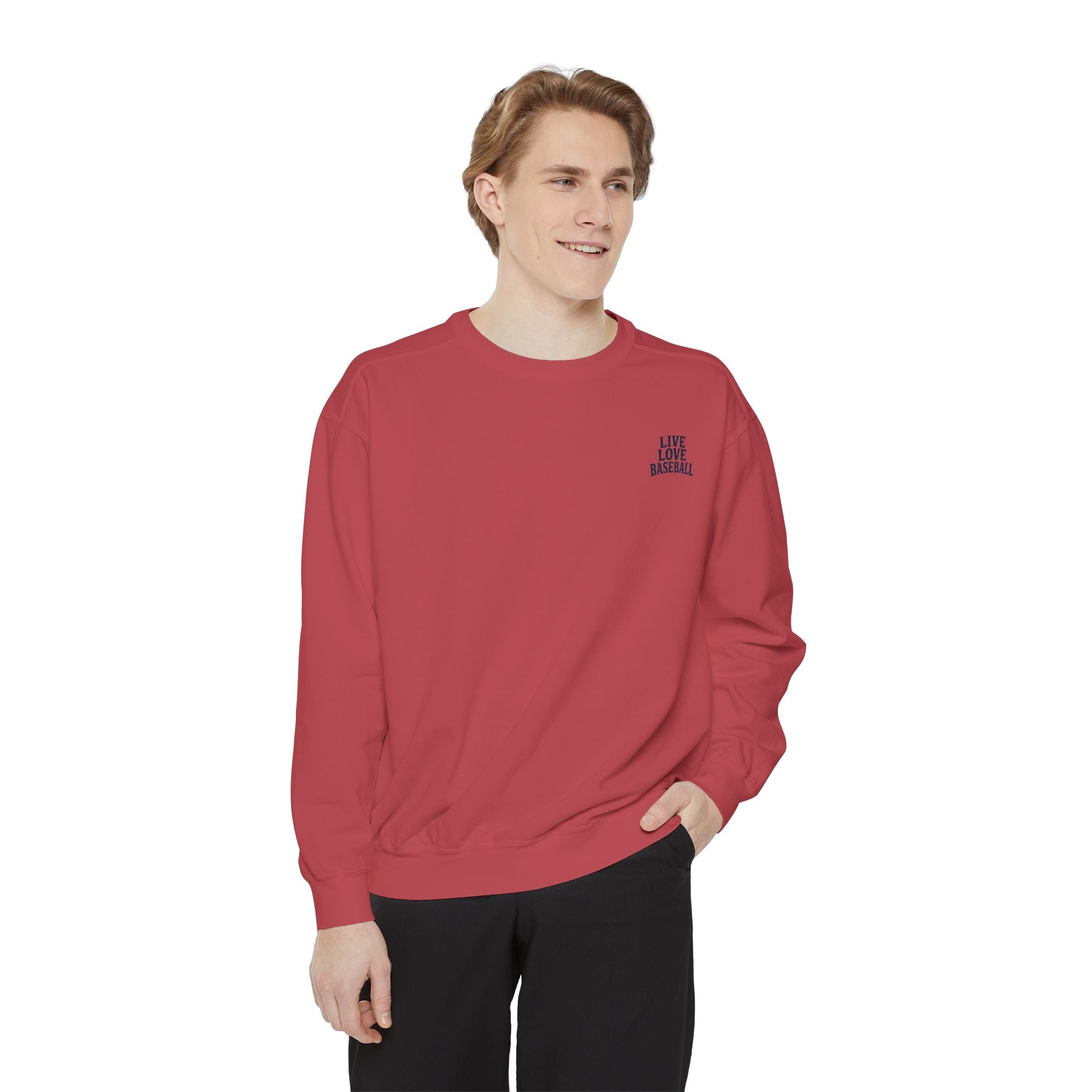 Baseball Sweatshirt — "Live Love Baseball" Vintage Sunset Crewneck Unisex