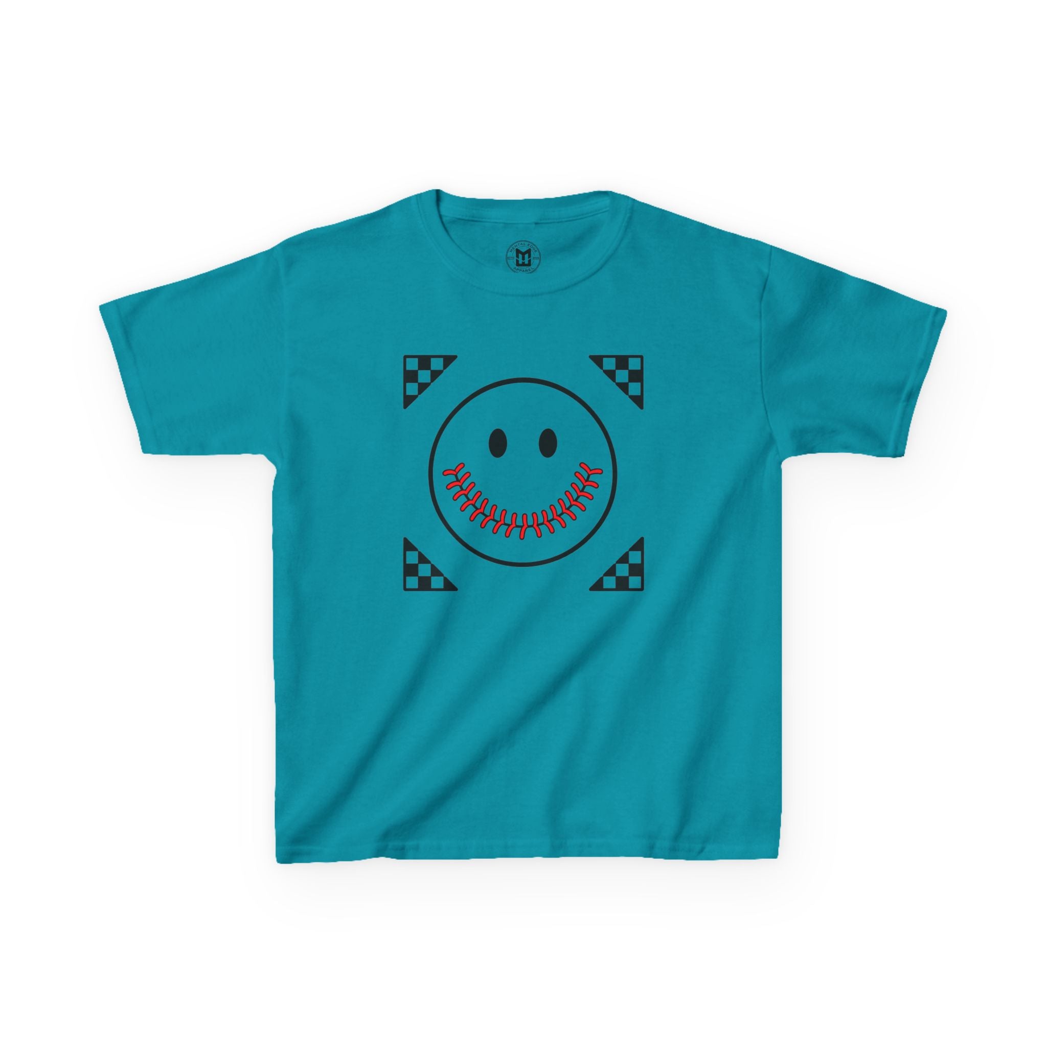 Kids T-Shirt — "Smily Baseball Seams Face" Baseball Tee
