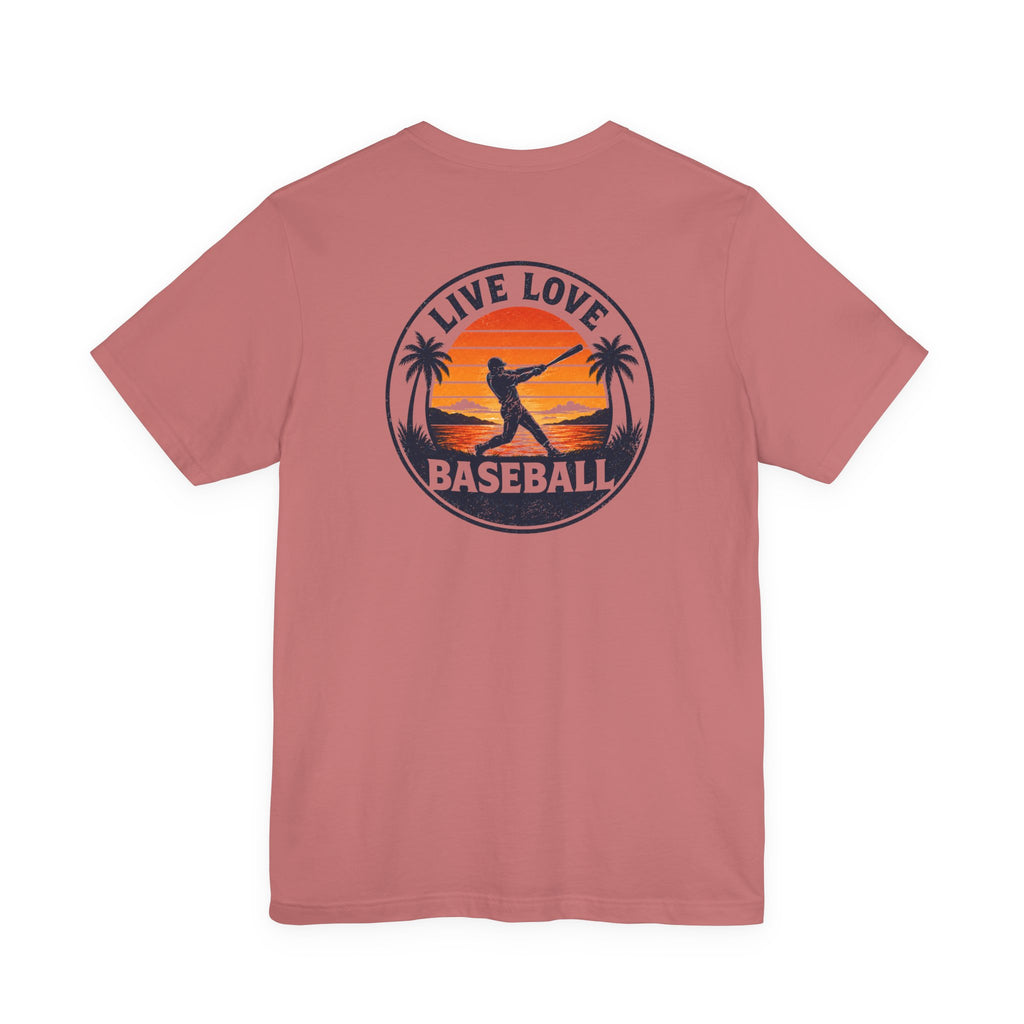 Baseball Tee — "Live Love Baseball" Vintage Sunset Unisex T-Shirt