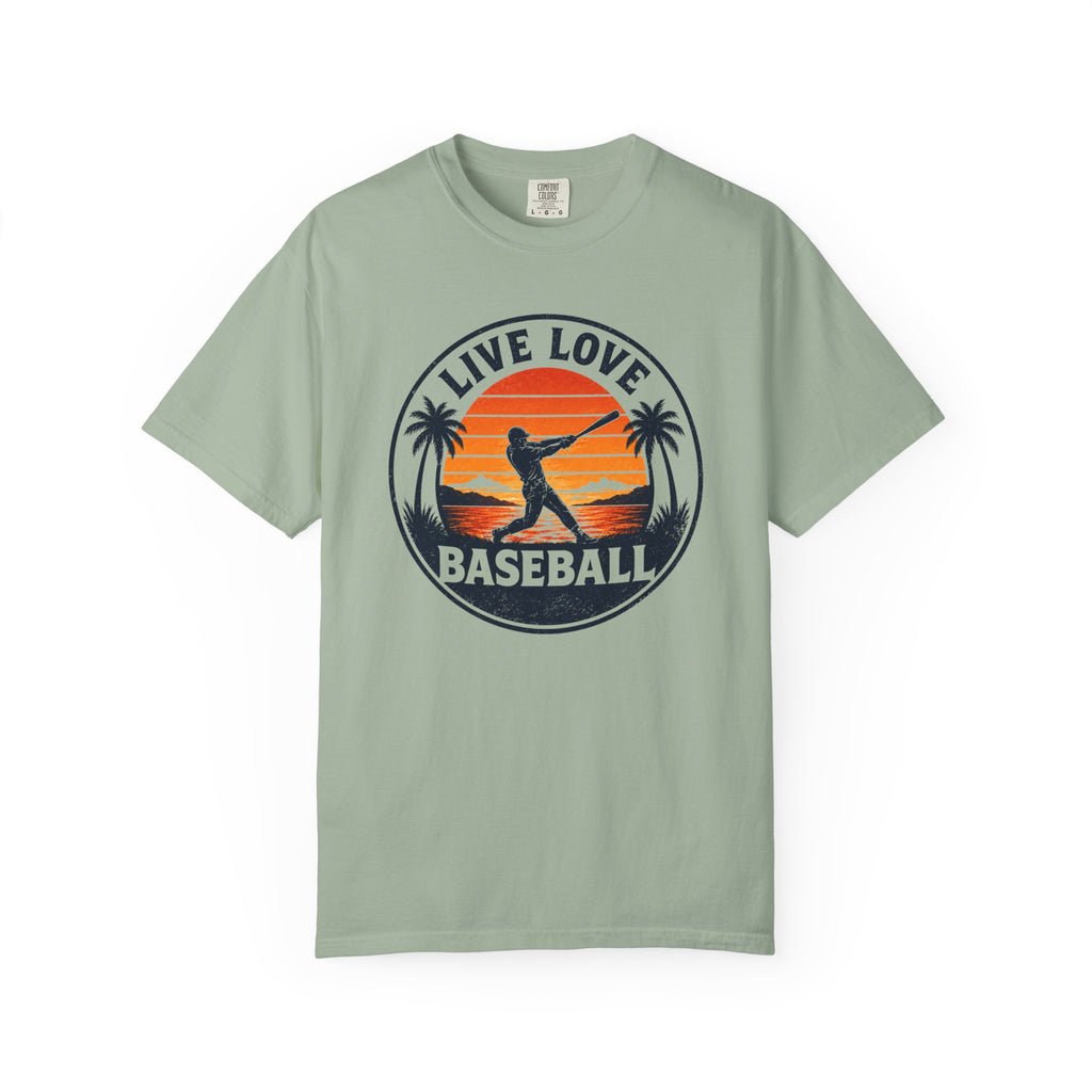 Live Love Baseball Unisex Garment-Dyed T-shirt
