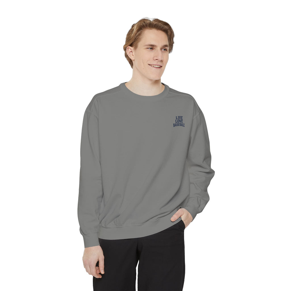Baseball Sweatshirt — "Live Love Baseball" Vintage Sunset Crewneck Unisex