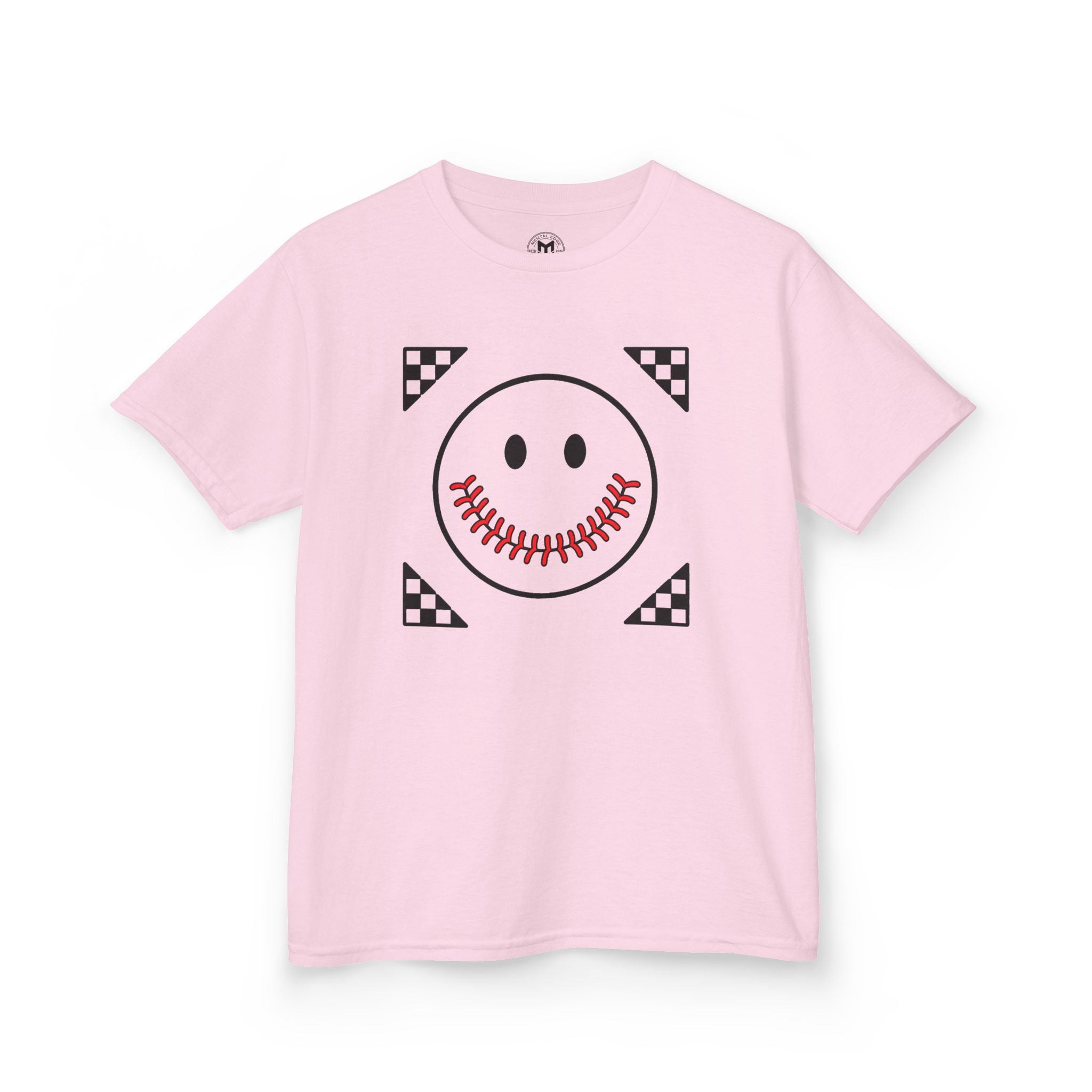 Kids T-Shirt — "Smily Baseball Seams Face" Baseball Tee