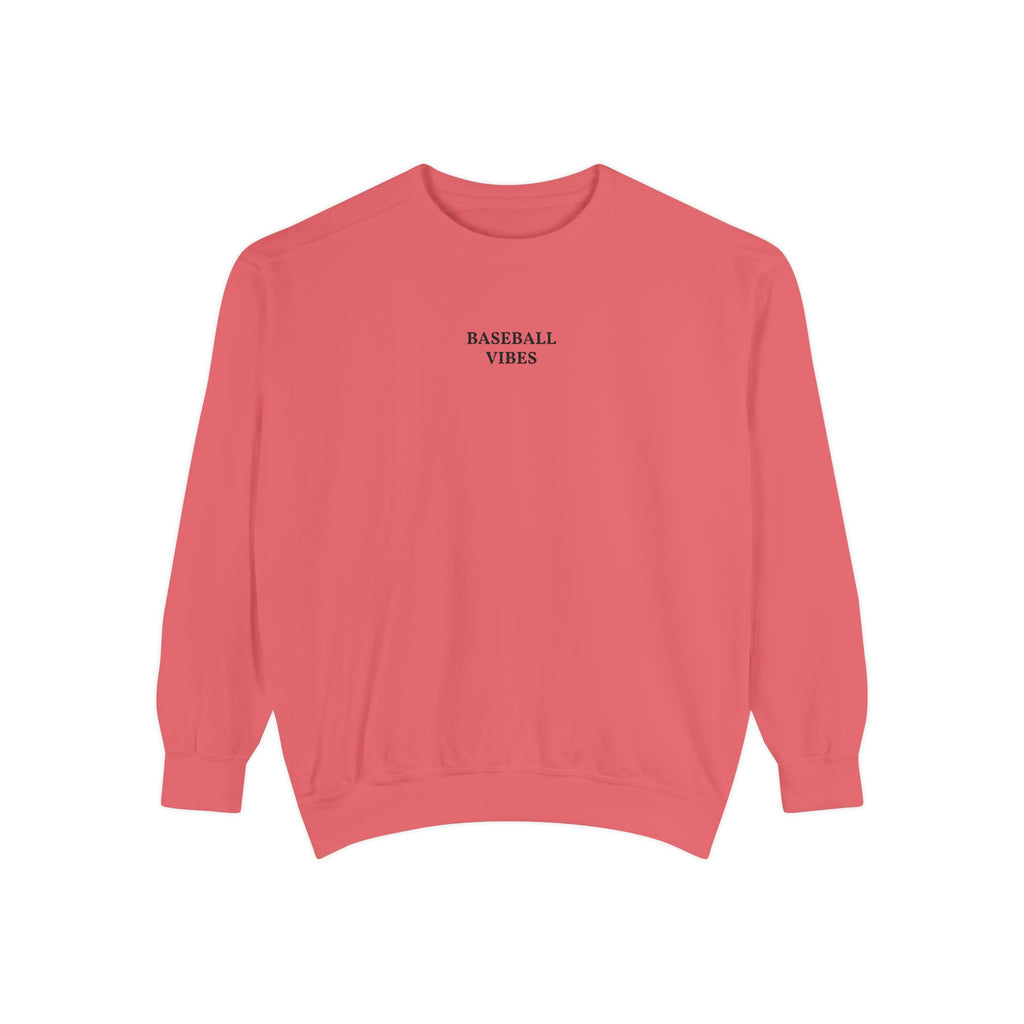 Baseball Vibes Sweatshirt — Minimalist White Crewneck