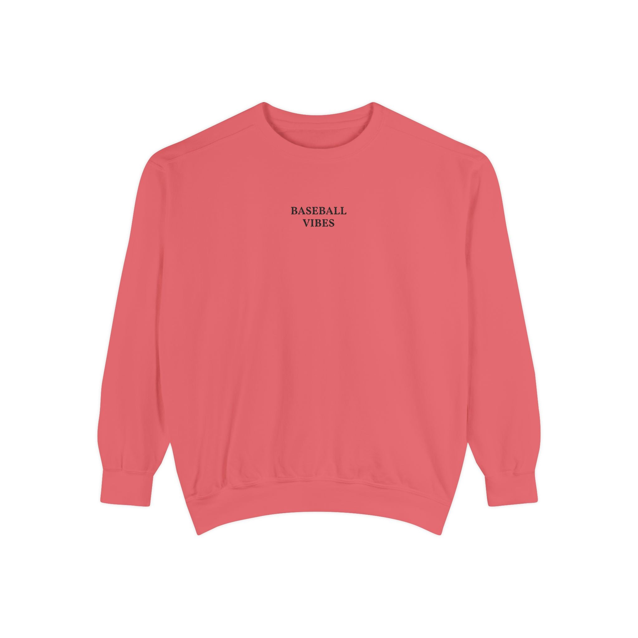 Baseball Vibes Sweatshirt — Minimalist White Crewneck