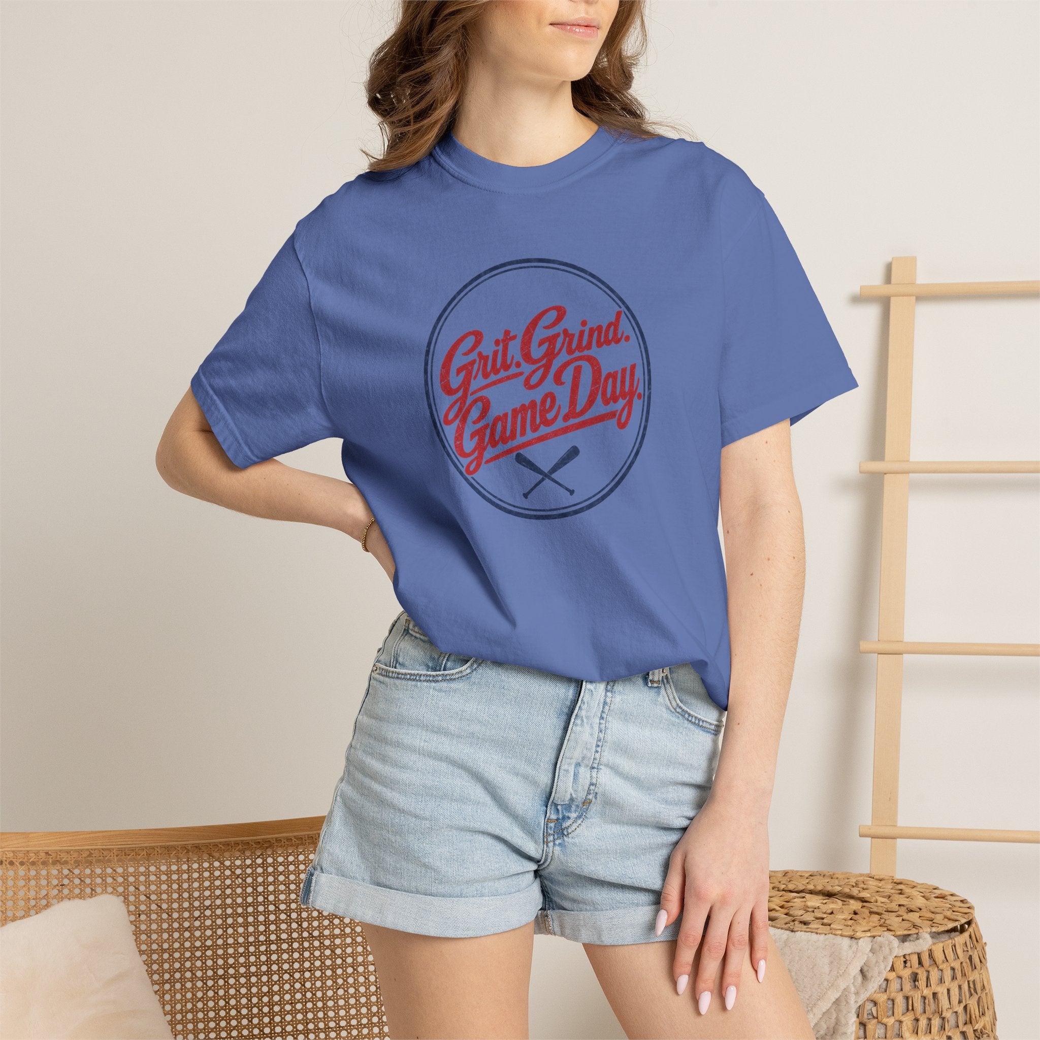 Adult Unisex  "Grit Grind Game Day" Comfort Colors Baseball Graphic Tee