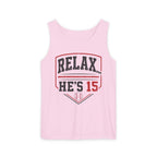 Relax He's 15 Baseball Parent Tank Top — Youth Sports Mom Gift