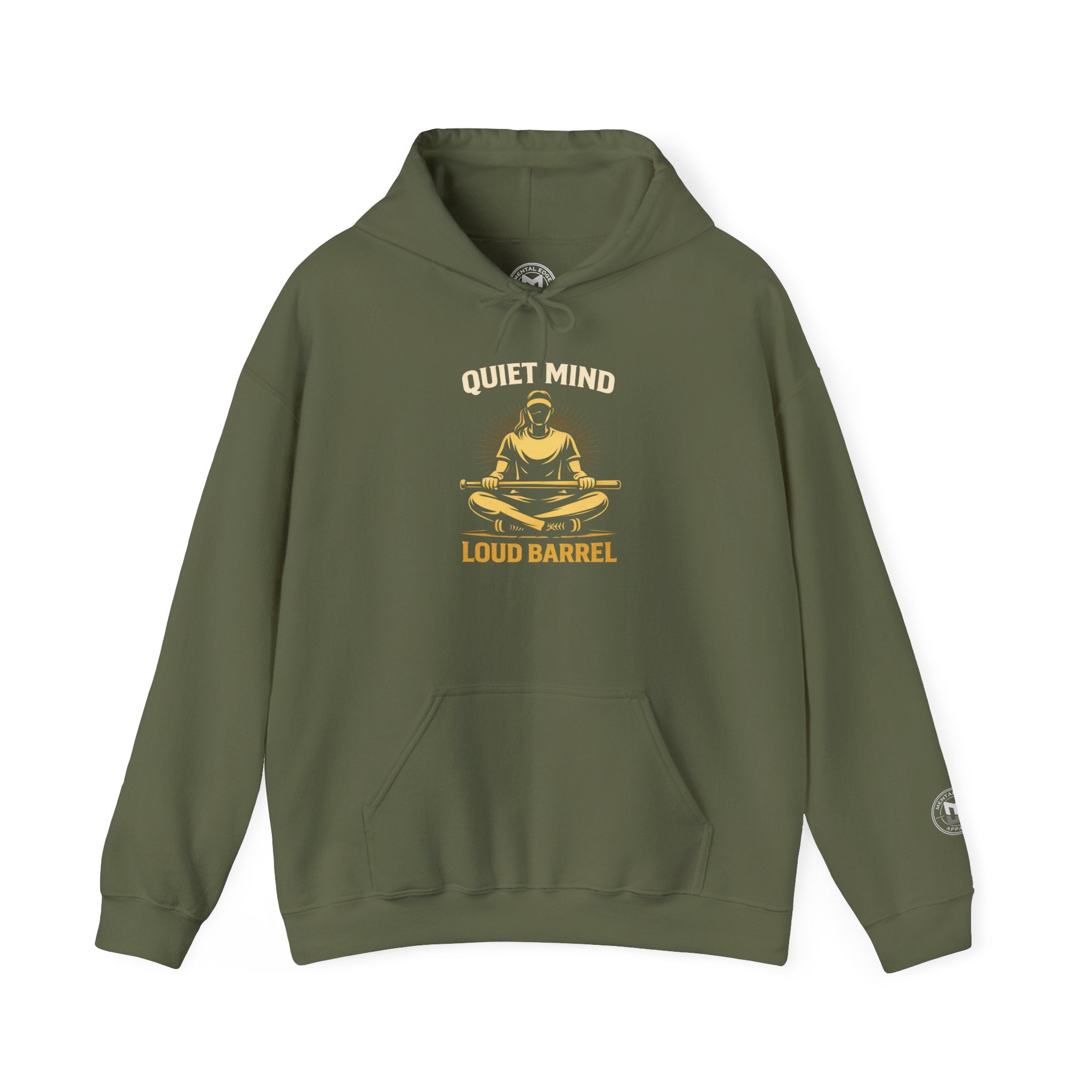 Hoodie – "Quiet Mind Loud Barrel" Meditating Shooter Graphic