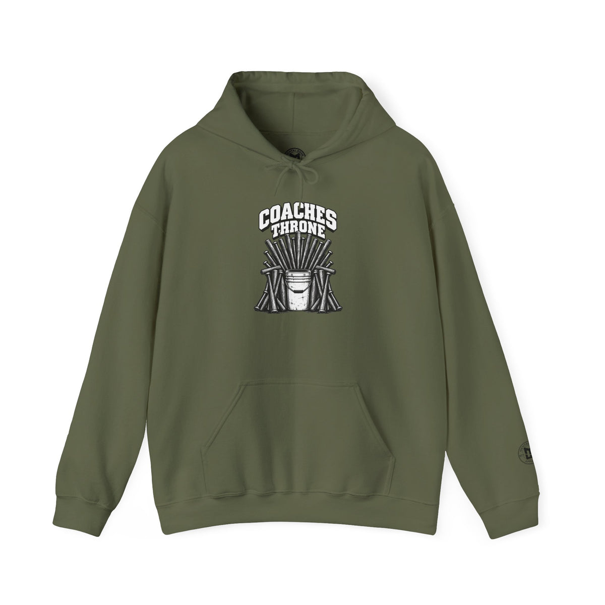 Coaches Throne Baseball Bucket Hoodie — Sports Coach Gift Pullover