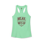 Relax He's 10 Baseball Moms Racerback Tank