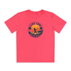 Live Love Baseball Youth Dri Fit Tee — Sunset Palm Baseball Player Shirt