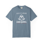 Quiet Mind Loud Barrel T-Shirt — Meditation Baseball Graphic Tee