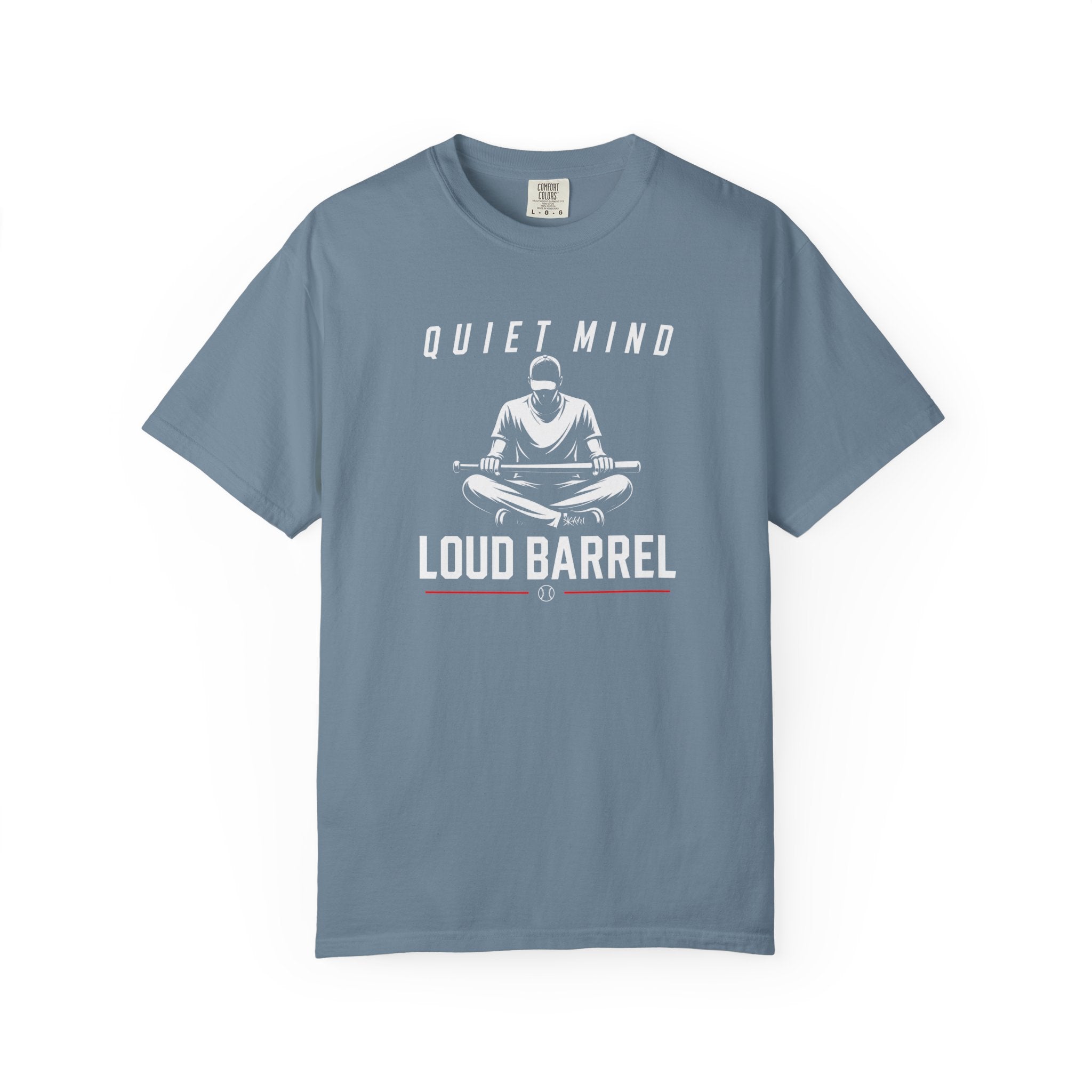 Quiet Mind Loud Barrel T-Shirt — Meditation Baseball Graphic Tee