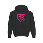 Youth Hoodie – 'ME' Pink Shield Front & "Mental Edge" Back Athletic Logo