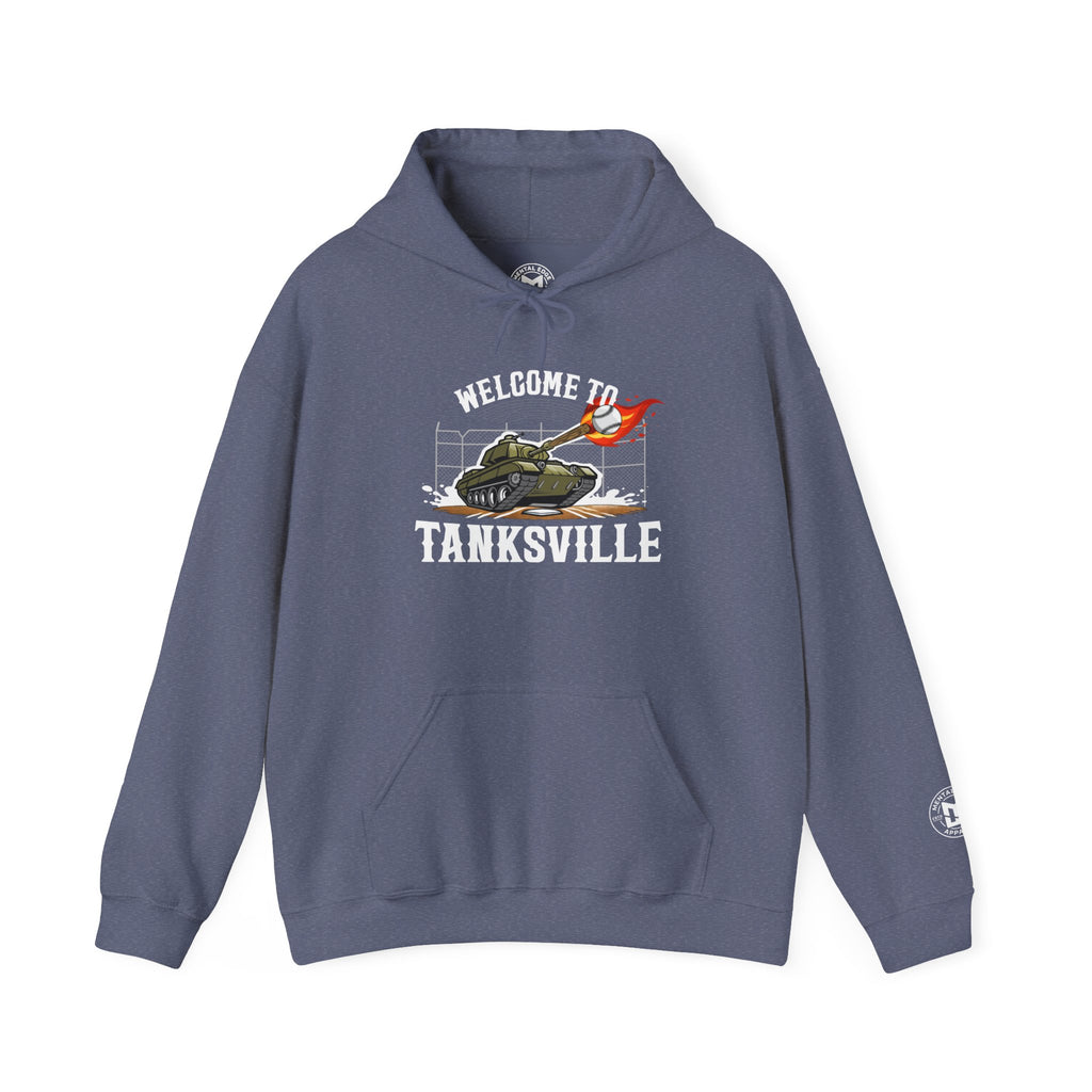 Welcome to Tanksville Hoodie — Military Tank Graphic Pullover