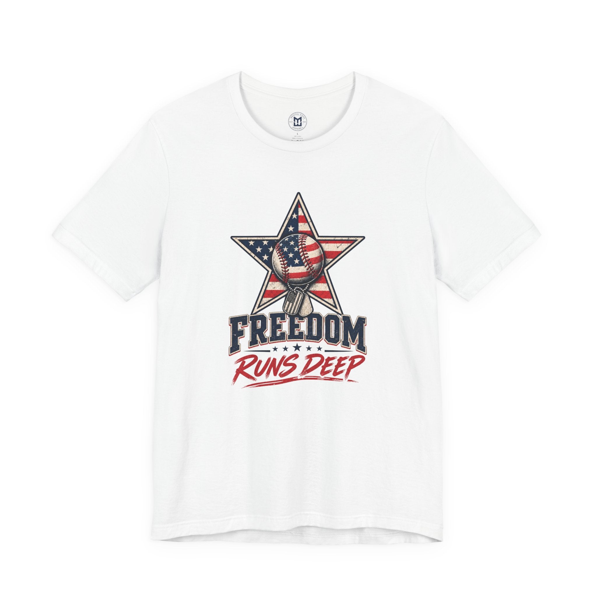 Freedom Runs Deep T-Shirt — American Flag Star Patriotic Tee