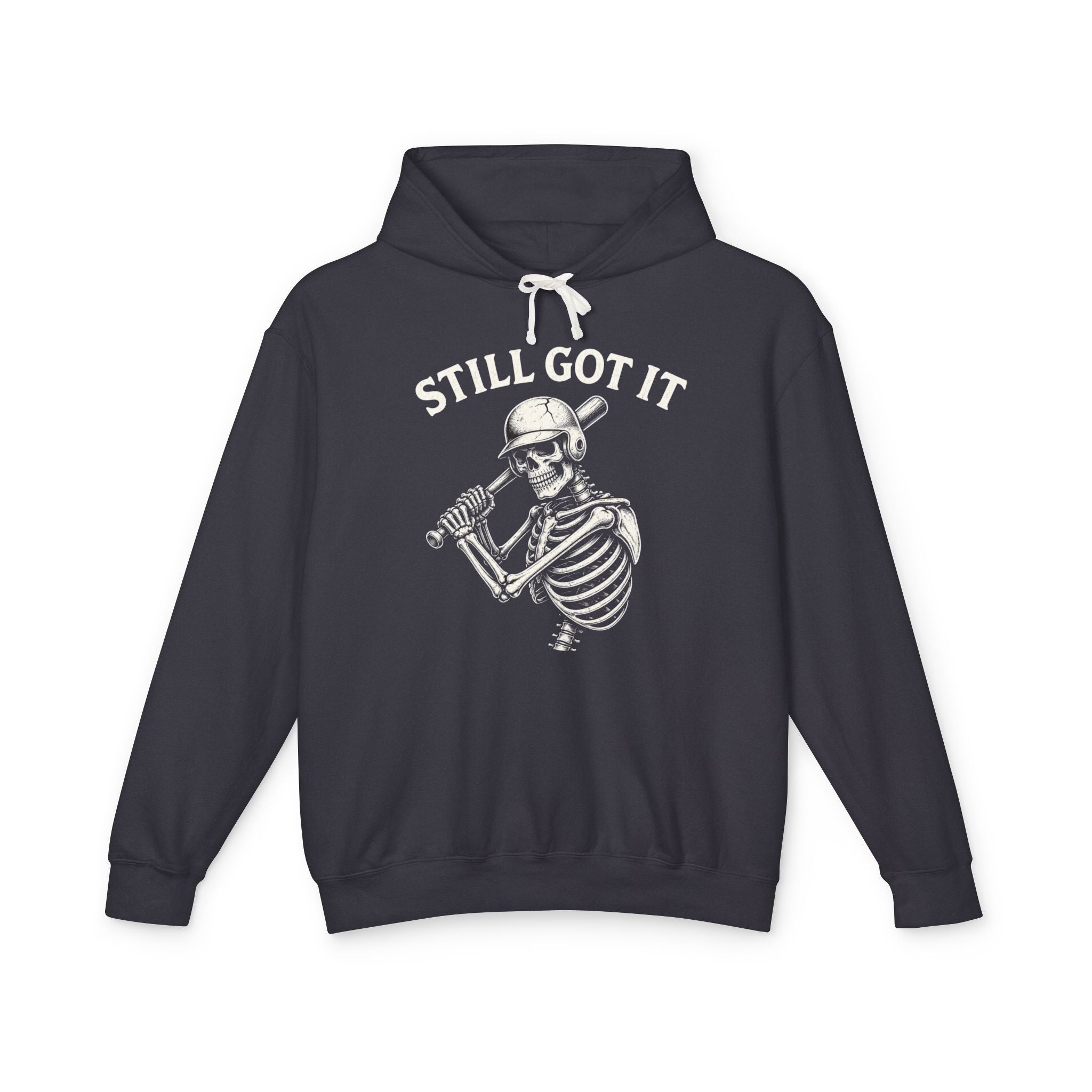 Still Got It Hoodie — Retro Skeleton Baseball Pullover