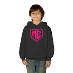 Youth Hoodie – 'ME' Pink Shield Front & "Mental Edge" Back Athletic Logo