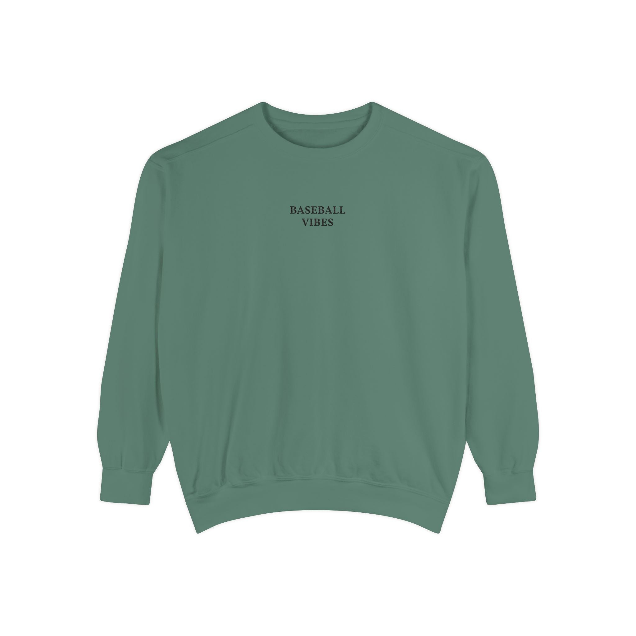 Baseball Vibes Sweatshirt — Minimalist White Crewneck