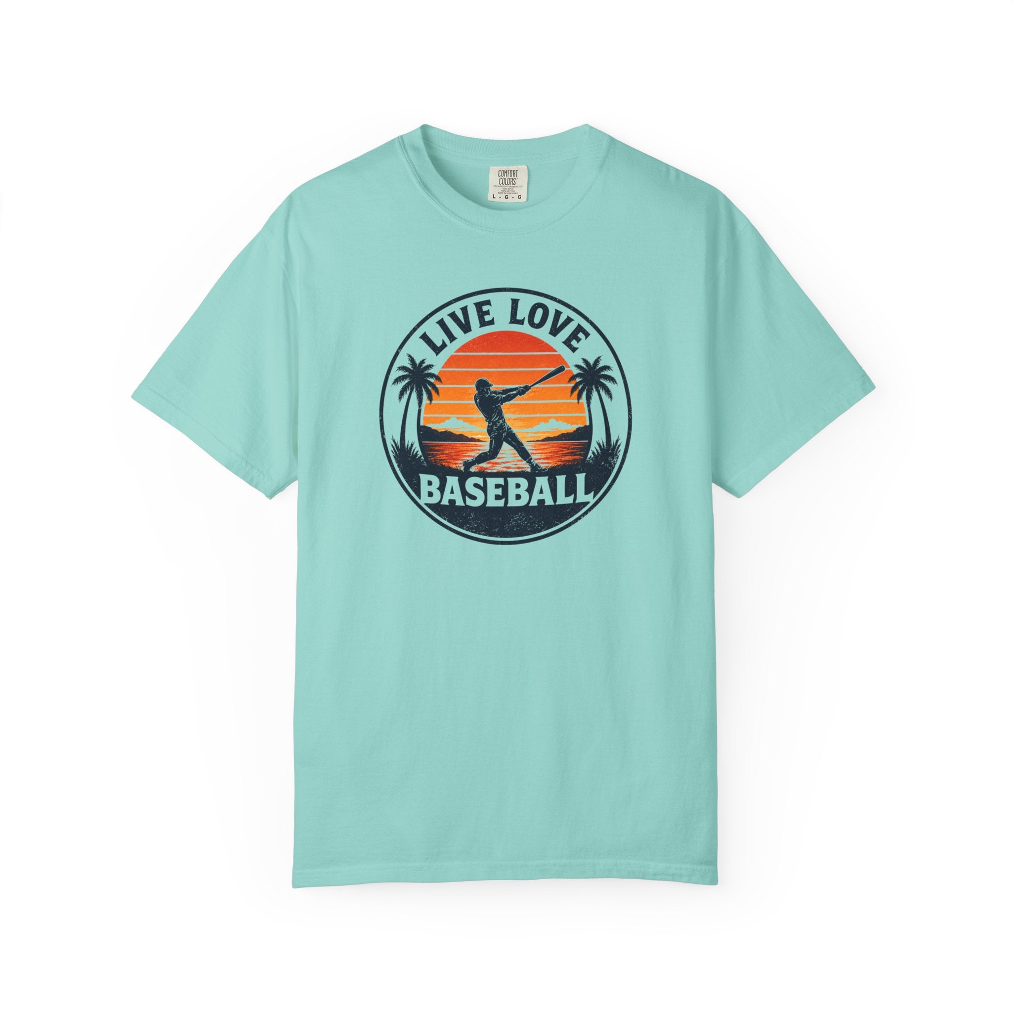 Live Love Baseball T-Shirt — Vintage Sunset Baseball Tee