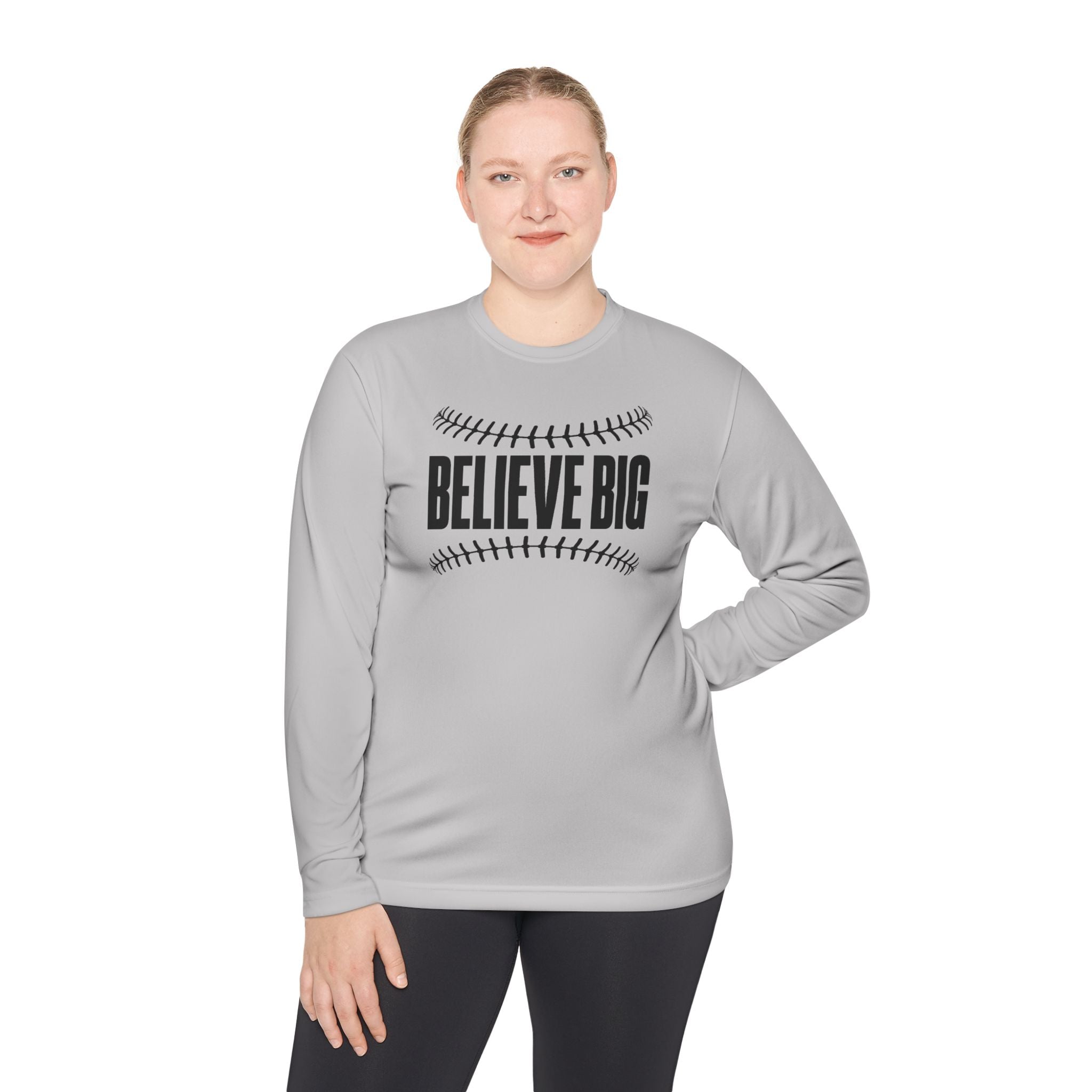 Baseball "Believe Big" Long Sleeve Unisex Tee