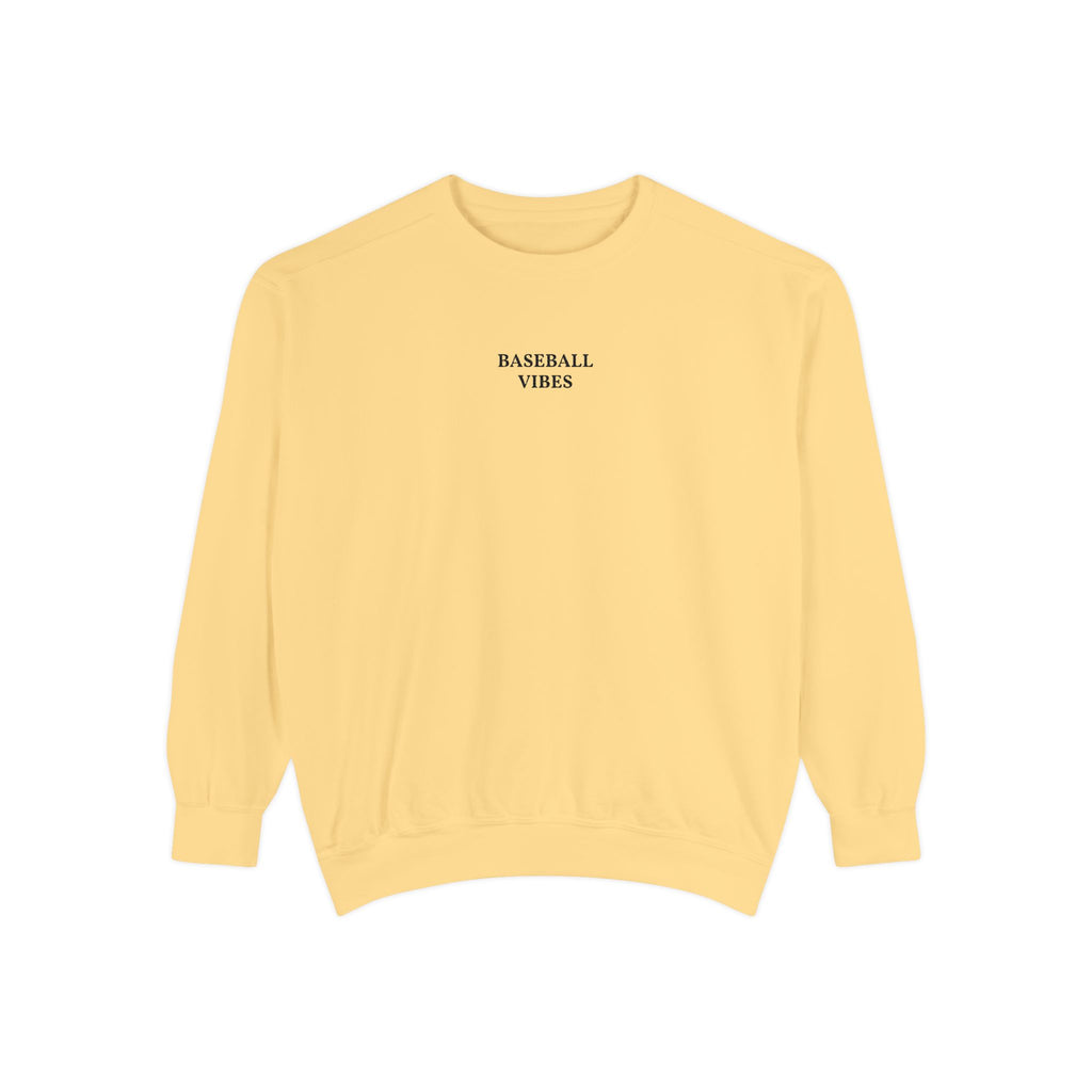 Baseball Vibes Sweatshirt — Minimalist White Crewneck