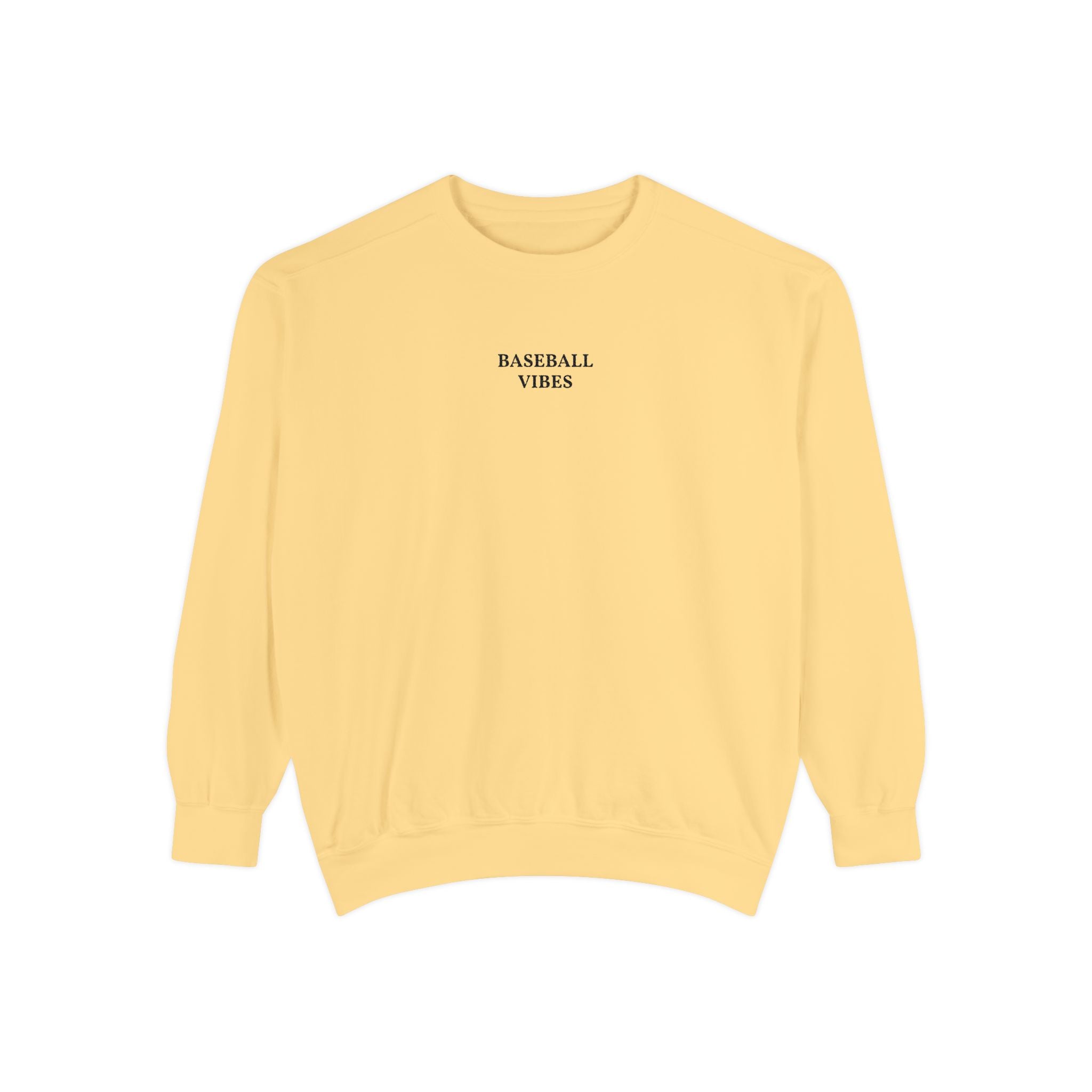 Baseball Vibes Sweatshirt — Minimalist White Crewneck
