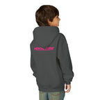 Youth Hoodie – 'ME' Pink Shield Front & "Mental Edge" Back Athletic Logo