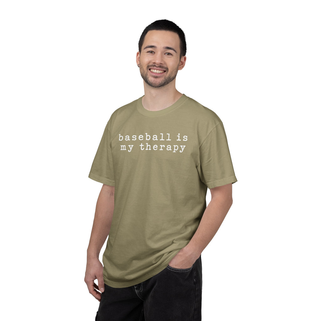 Adult Unisex "baseball is my therapy" Comfort Colors Garment-Dyed T-shirt