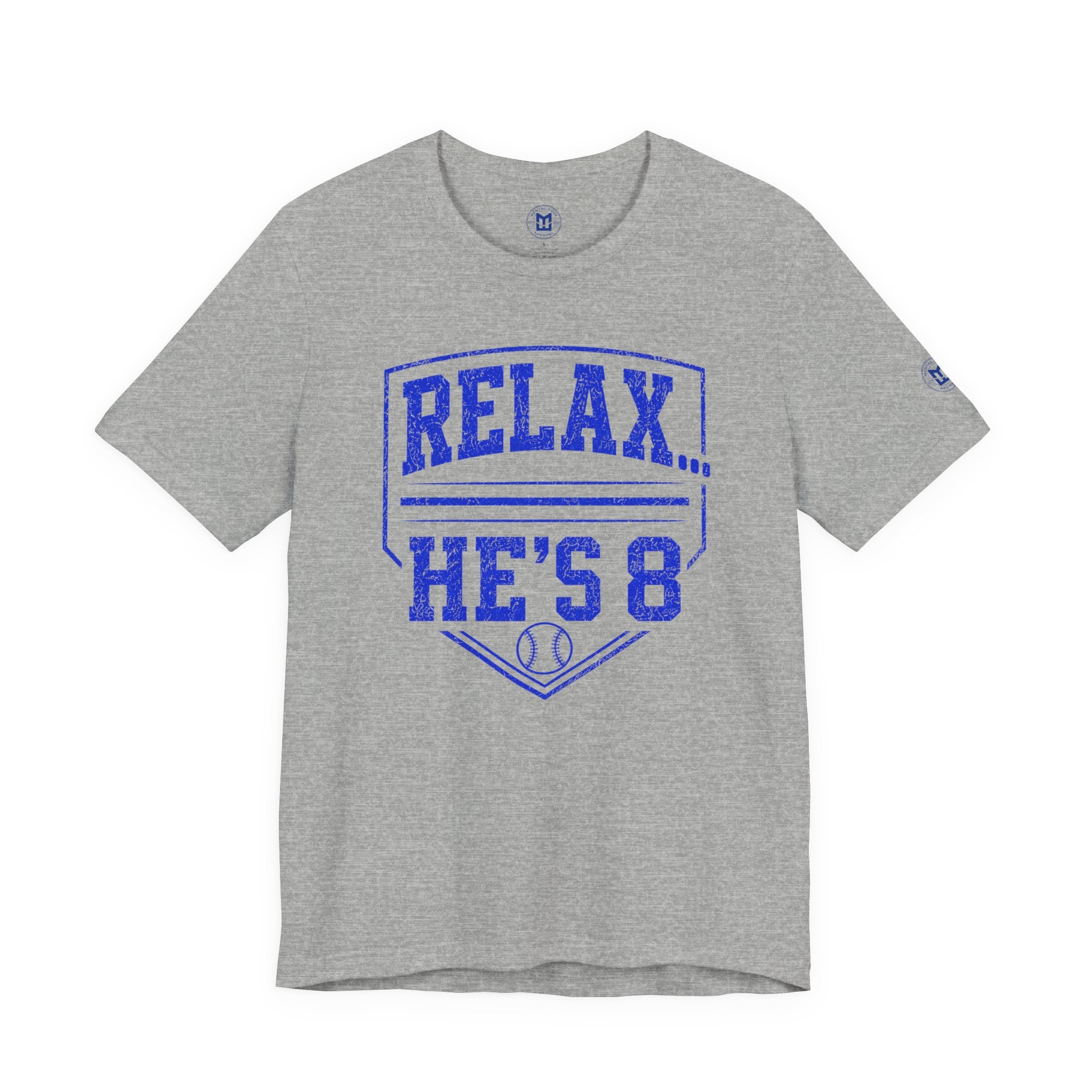 Relax... He's 8 Baseball Parent T-Shirt - Royal Blue