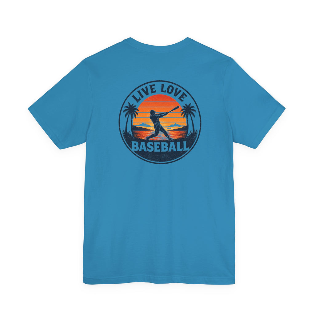 Baseball Tee — "Live Love Baseball" Vintage Sunset Unisex T-Shirt