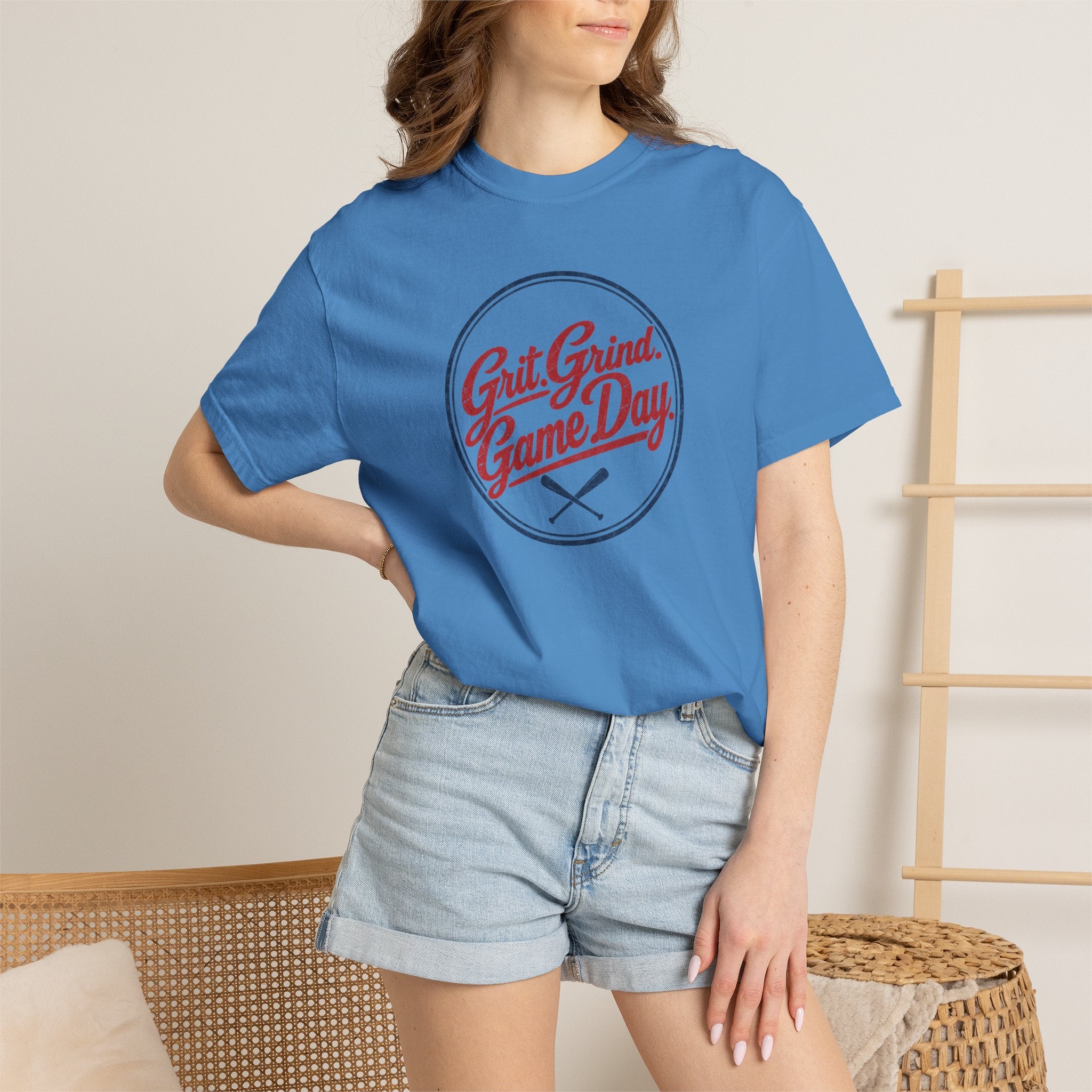 Adult Unisex  "Grit Grind Game Day" Comfort Colors Baseball Graphic Tee