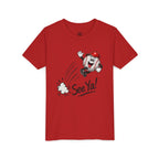 Youth Baseball Tee - 'See Ya!' Cartoon Pitching Ball Graphic