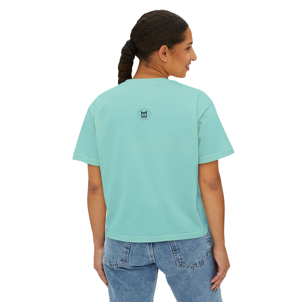Live Love Baseball Women's Boxy Tee – Retro Sunset Palm Baseball Shirt