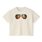 Sunglasses Sunset Baseball Women's Boxy Tee