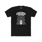 Coaches Throne Baseball Bucket T-Shirt — Funny Coach Gift Tee (Bucket & Whistle Graphic)