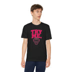 Try Me Youth Baseball Dri-Fit Tee – Catcher Mask Graphic
