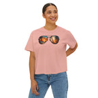 Sunglasses Sunset Baseball Women's Boxy Tee