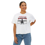 Banned to the Outfield Women's Boxy Tee – Baseball Mom/Fan Graphic Shirt