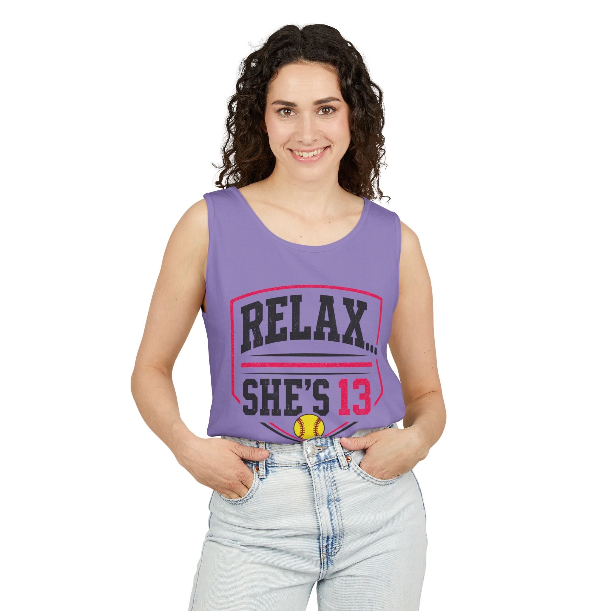 Relax... She's 13 Softball Parents Tank Top