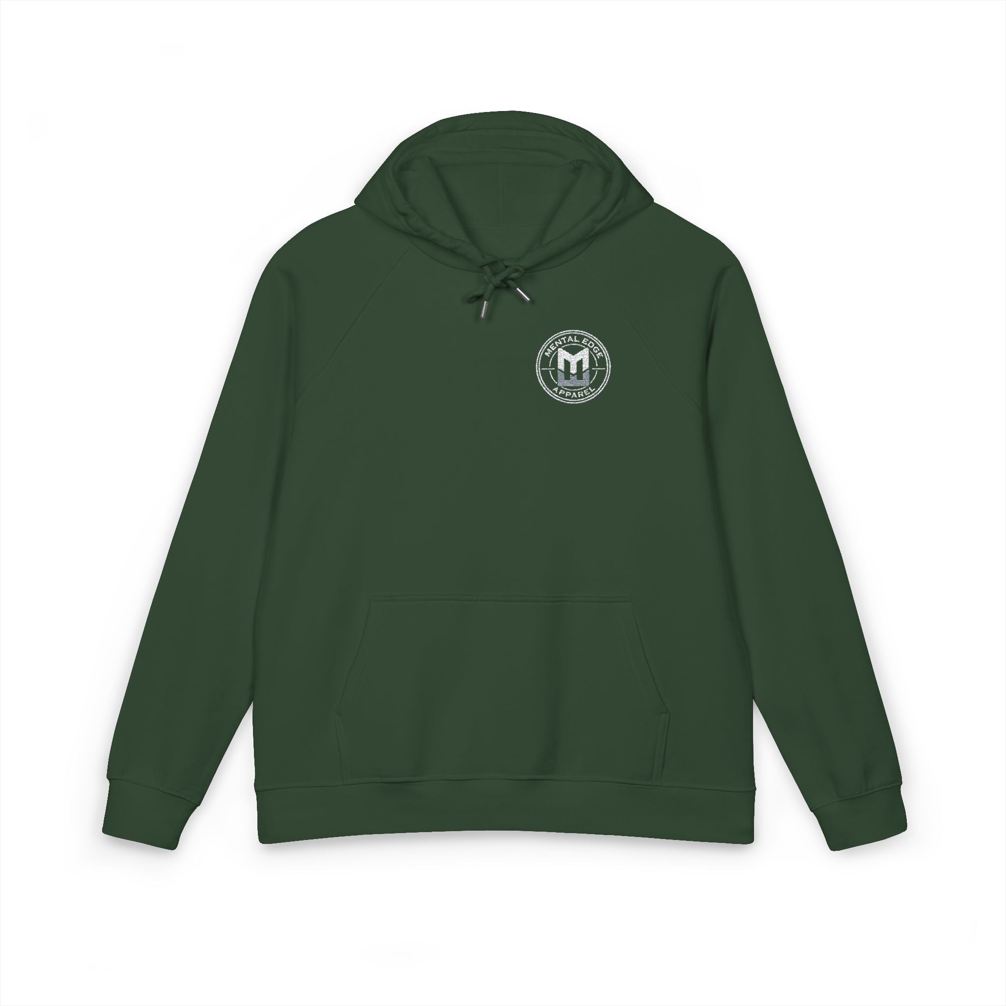 Mental Edge Embroidered Minimal Crest Hoodie — Eco Raglan Pullover