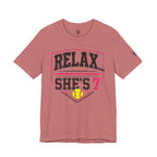 Relax… She's 7 Softball Parents T‑Shirt