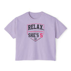 Relax She's 5 Soccer Graphic Women's Boxy Tee