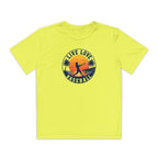 Live Love Baseball Youth Dri Fit Tee — Sunset Palm Baseball Player Shirt