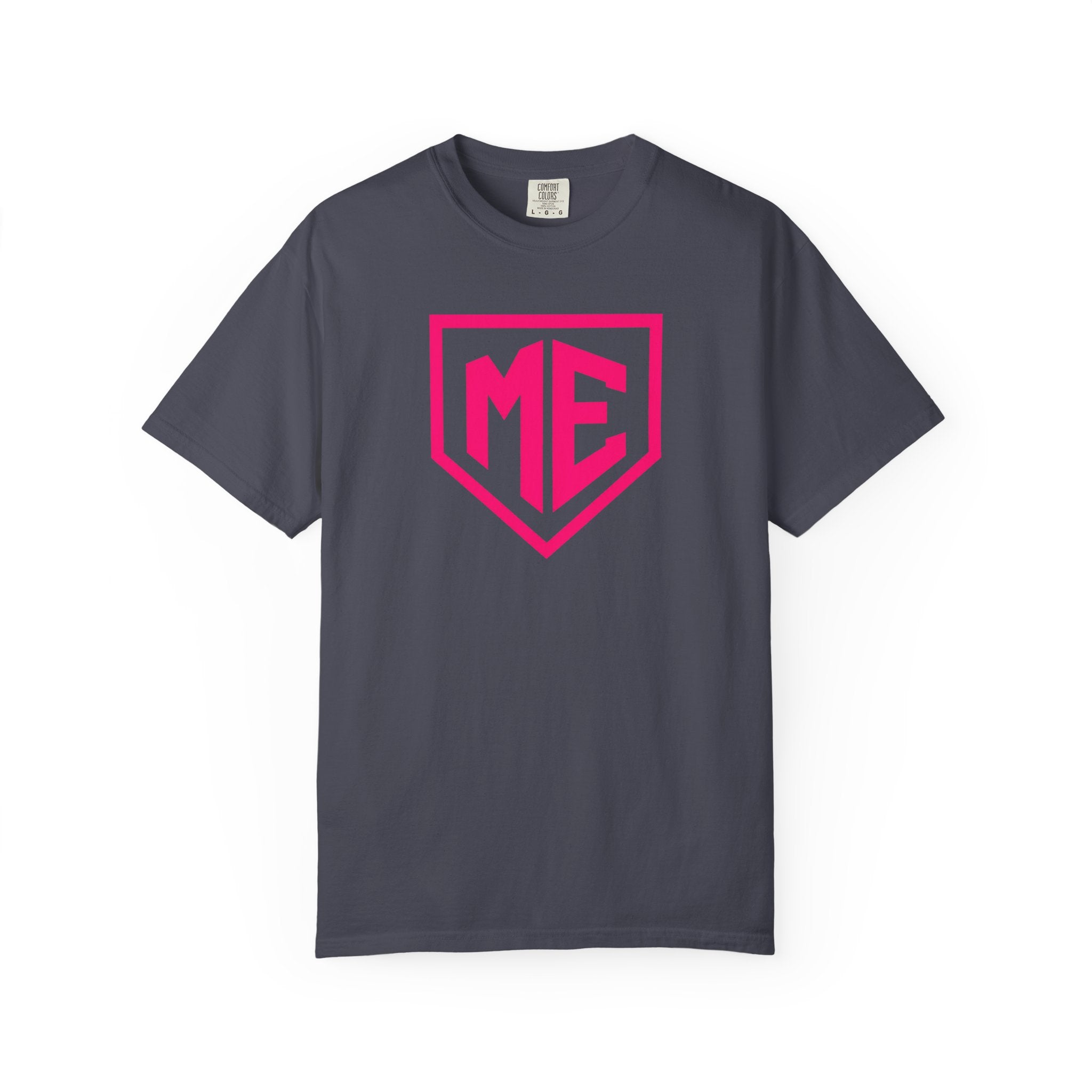 ME Mental Edge Baseball Plate T‑Shirt — Pink Monogram Graphic Comfort Colors Tee