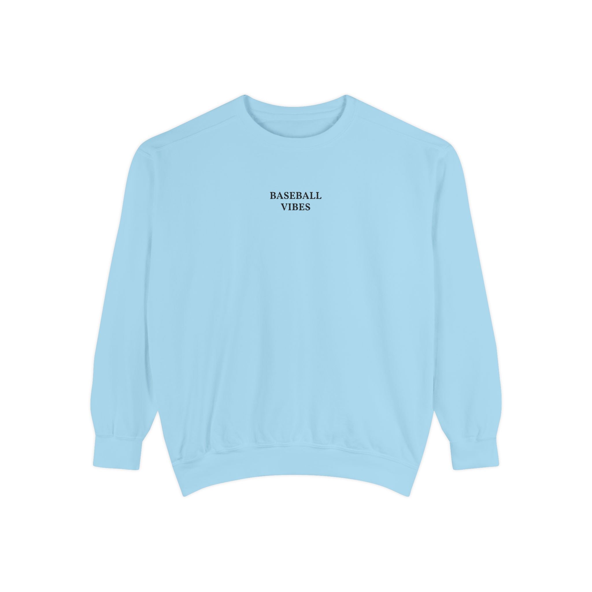 Baseball Vibes Sweatshirt — Minimalist White Crewneck