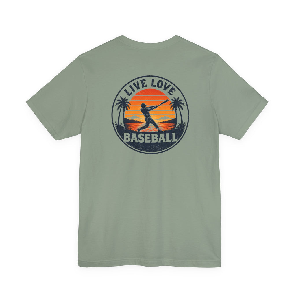Baseball Tee — "Live Love Baseball" Vintage Sunset Unisex T-Shirt