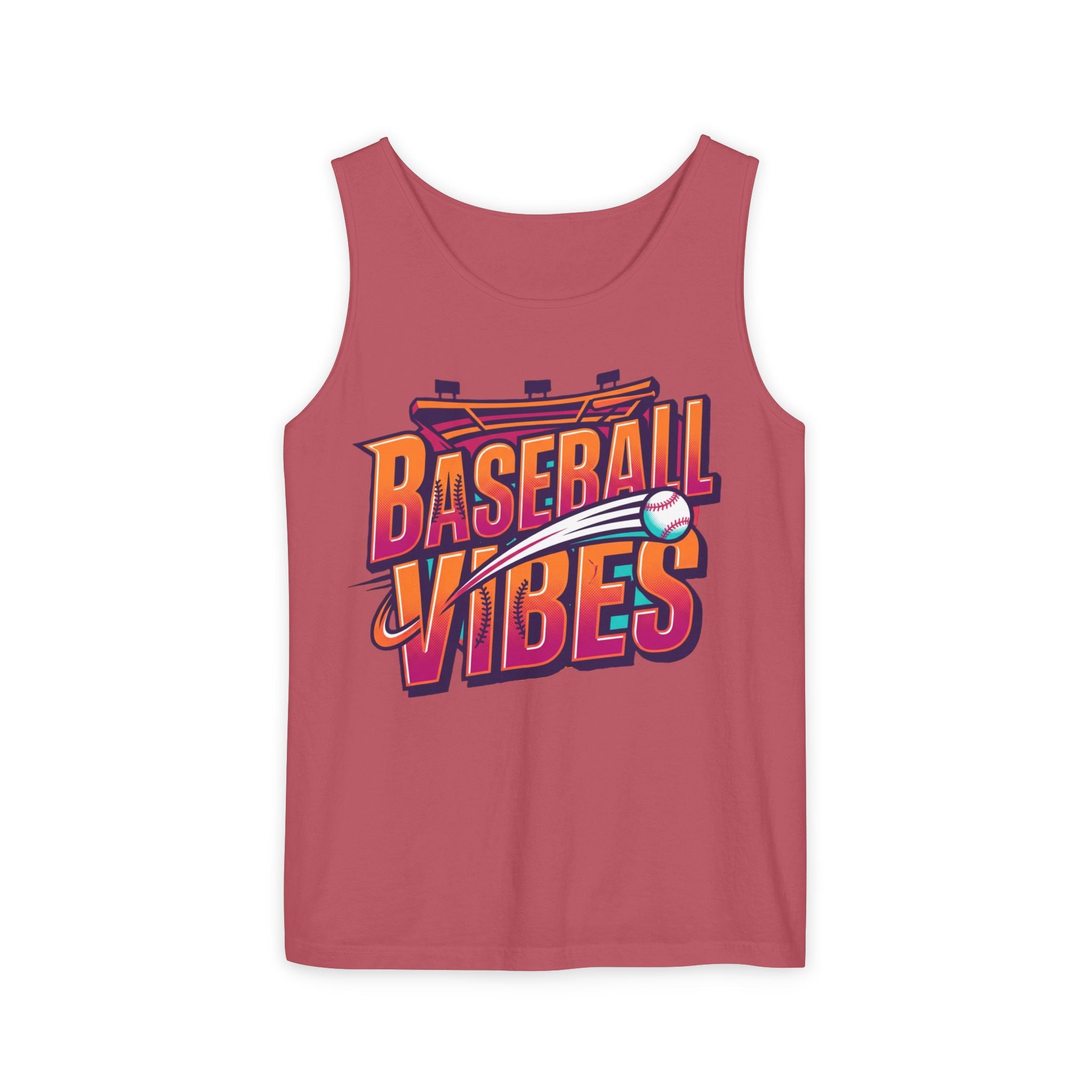 Baseball Vibes Tank Top — Retro Stadium Graphic Baseball Tee