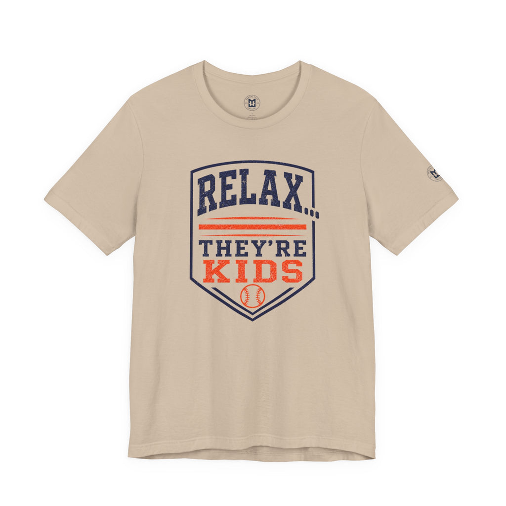 Relax They're Kids Baseball Parent T-Shirt - Navy Orange