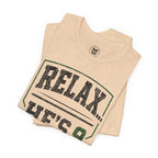 Relax He’s 9 Baseball Parent Tee — Hunter Green