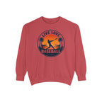 Baseball Unisex Sweatshirt - "Live Love Baseball" Vintage Sunset Crewneck